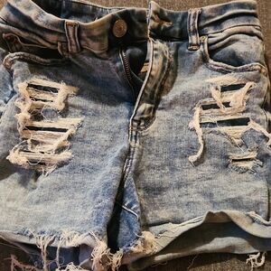 Distressed Denim Shorts